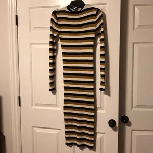 Striped Midi Sweater Dress